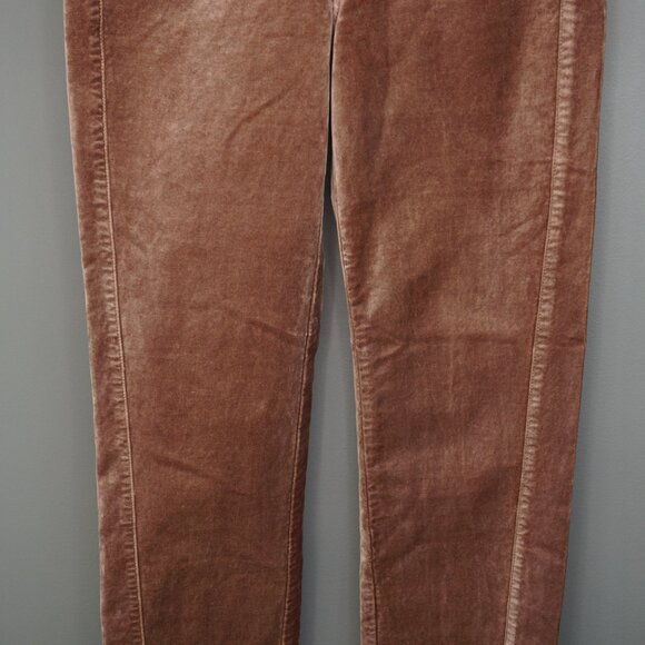 Paige Cindy Velvet Straight Leg Twisted Seam Pants in Warm Suede size 23 - Picture 5 of 16